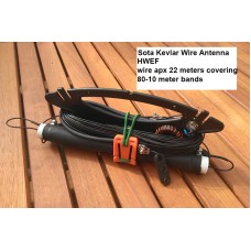  SOTA HWEF KEVLAR ANTENNA   QRP 49:1 10 WATTS 80 -10 meters